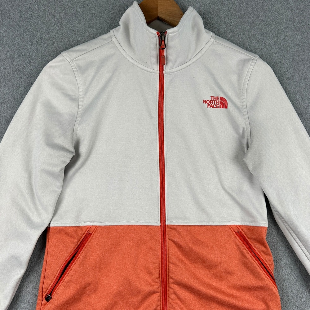 The North Face Jacket Womens S White Salmon Full Zip Fleece Track Mock Neck NF